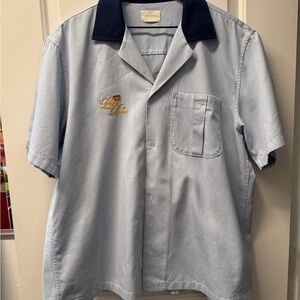 Aime Leon Dore Sky Blue Shirt with Navy Collar